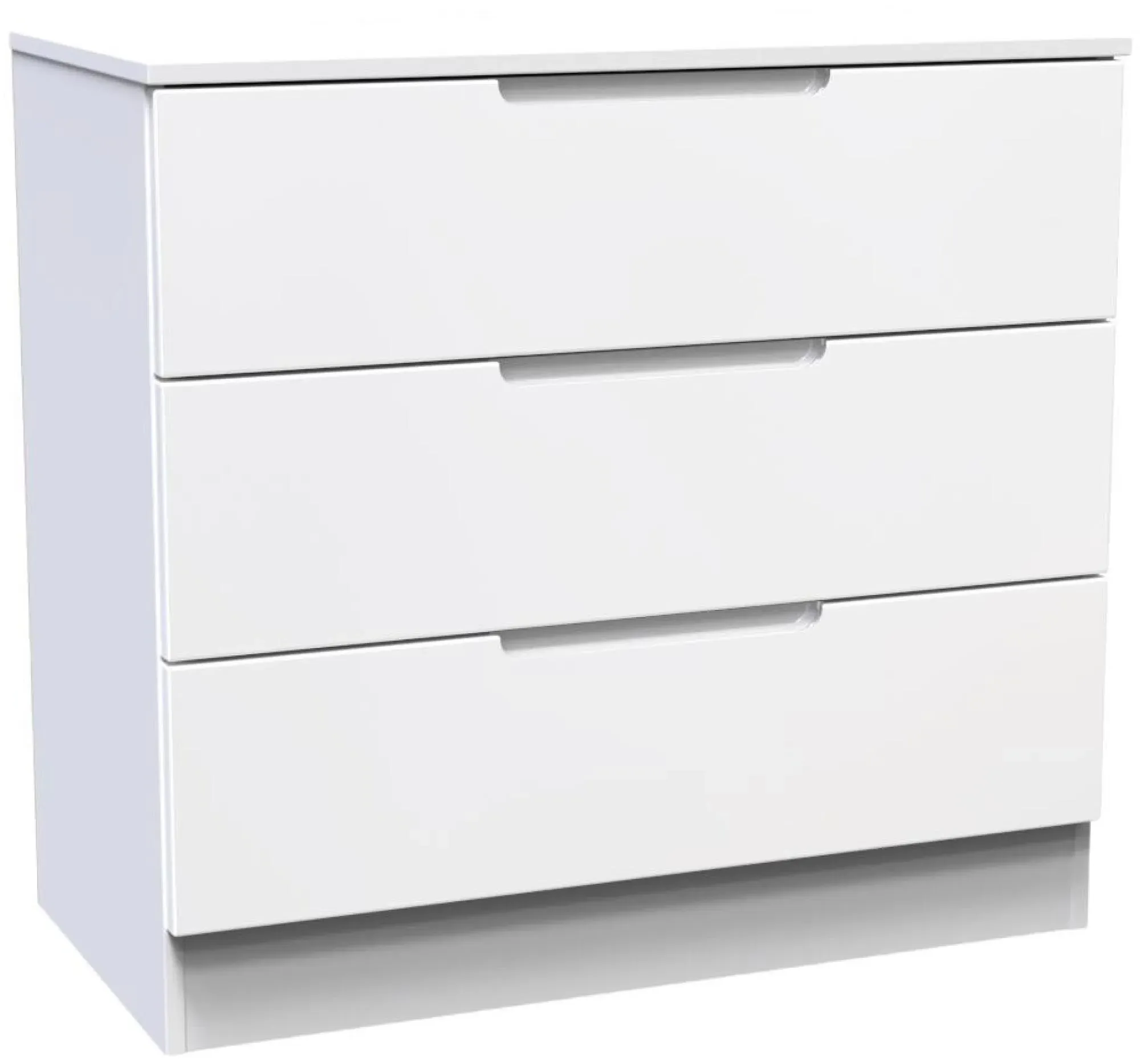 Milan 3 Drawer Small Chest - White Gloss