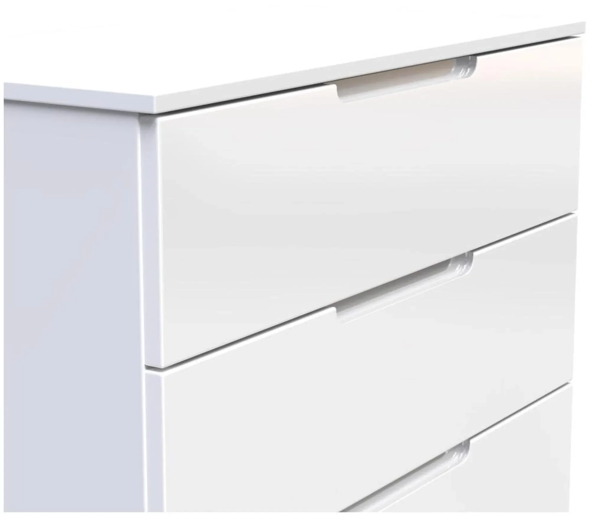 Milan 3 Drawer Small Chest - White Gloss
