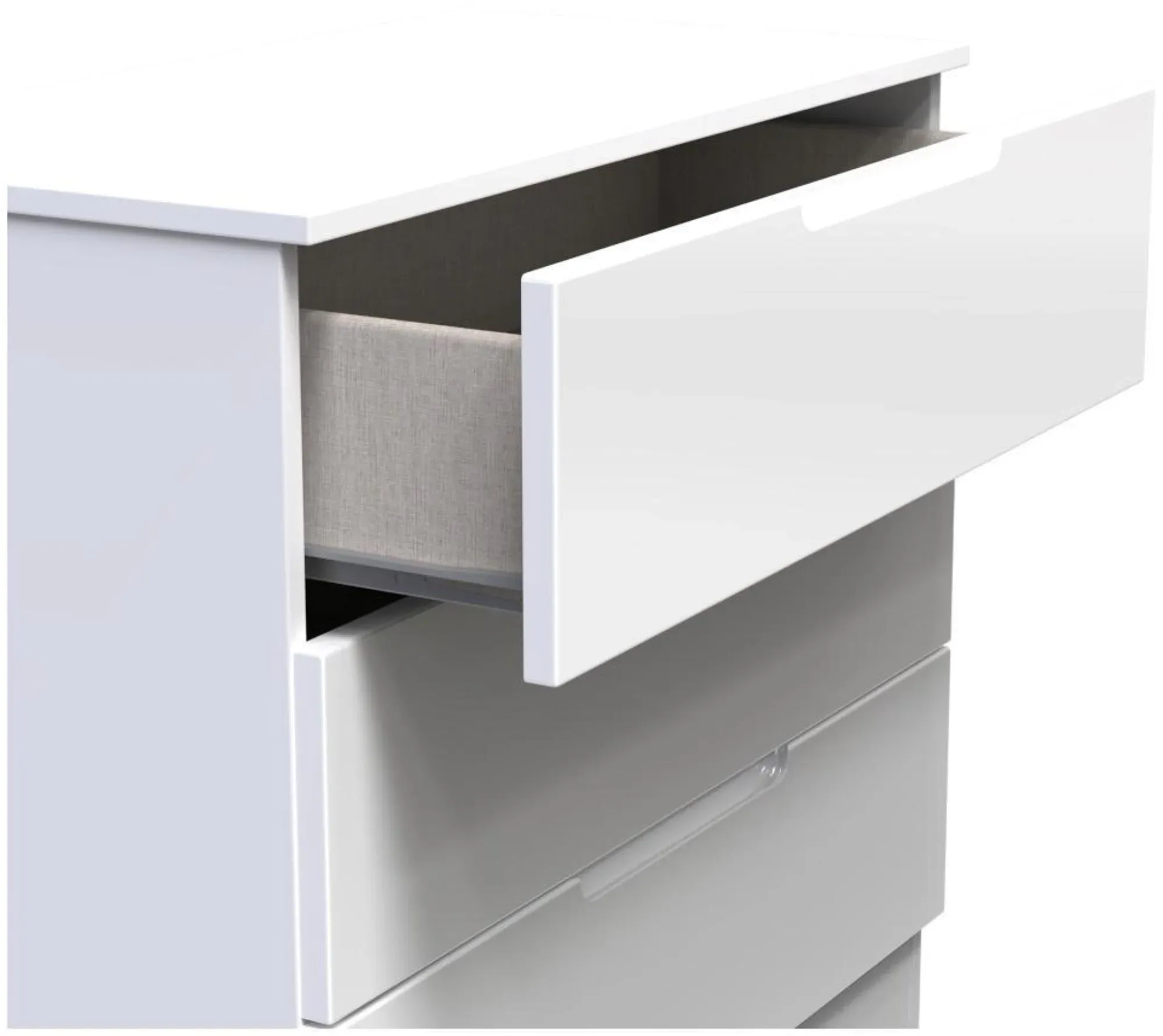 Milan 3 Drawer Small Chest - White Gloss