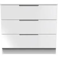 Milan 3 Drawer Small Chest - White Gloss