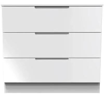Milan 3 Drawer Small Chest - White Gloss