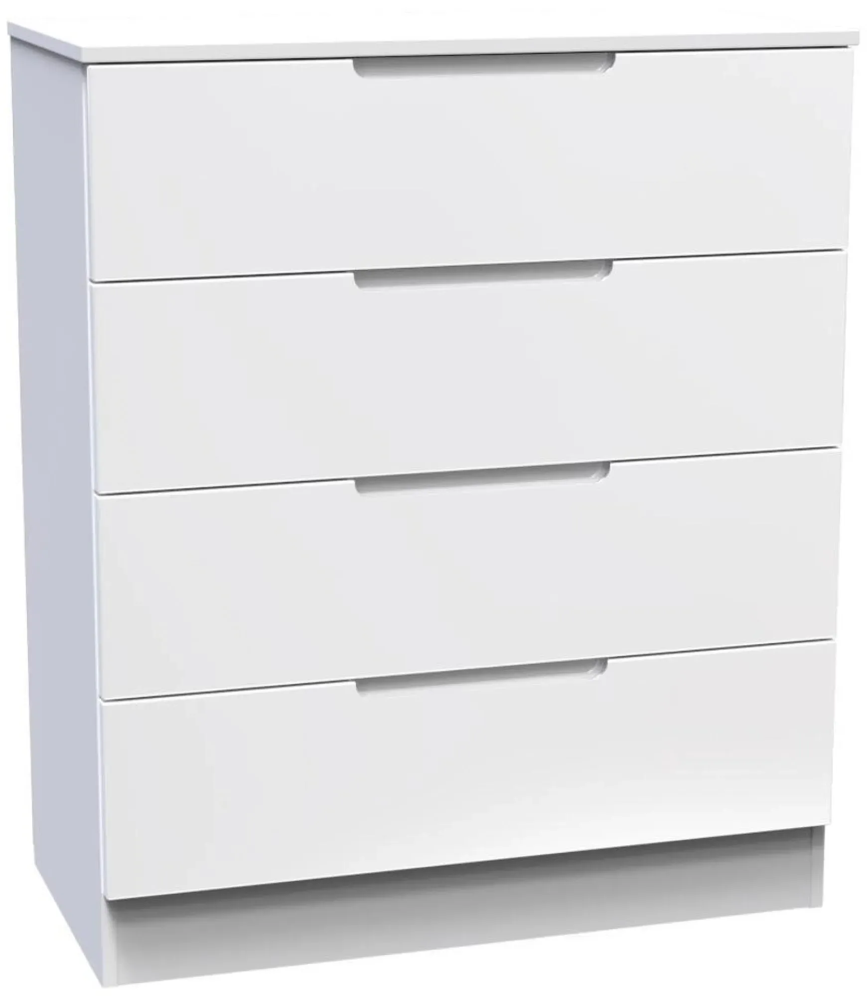 Milan 4 Drawer Chest - White Gloss