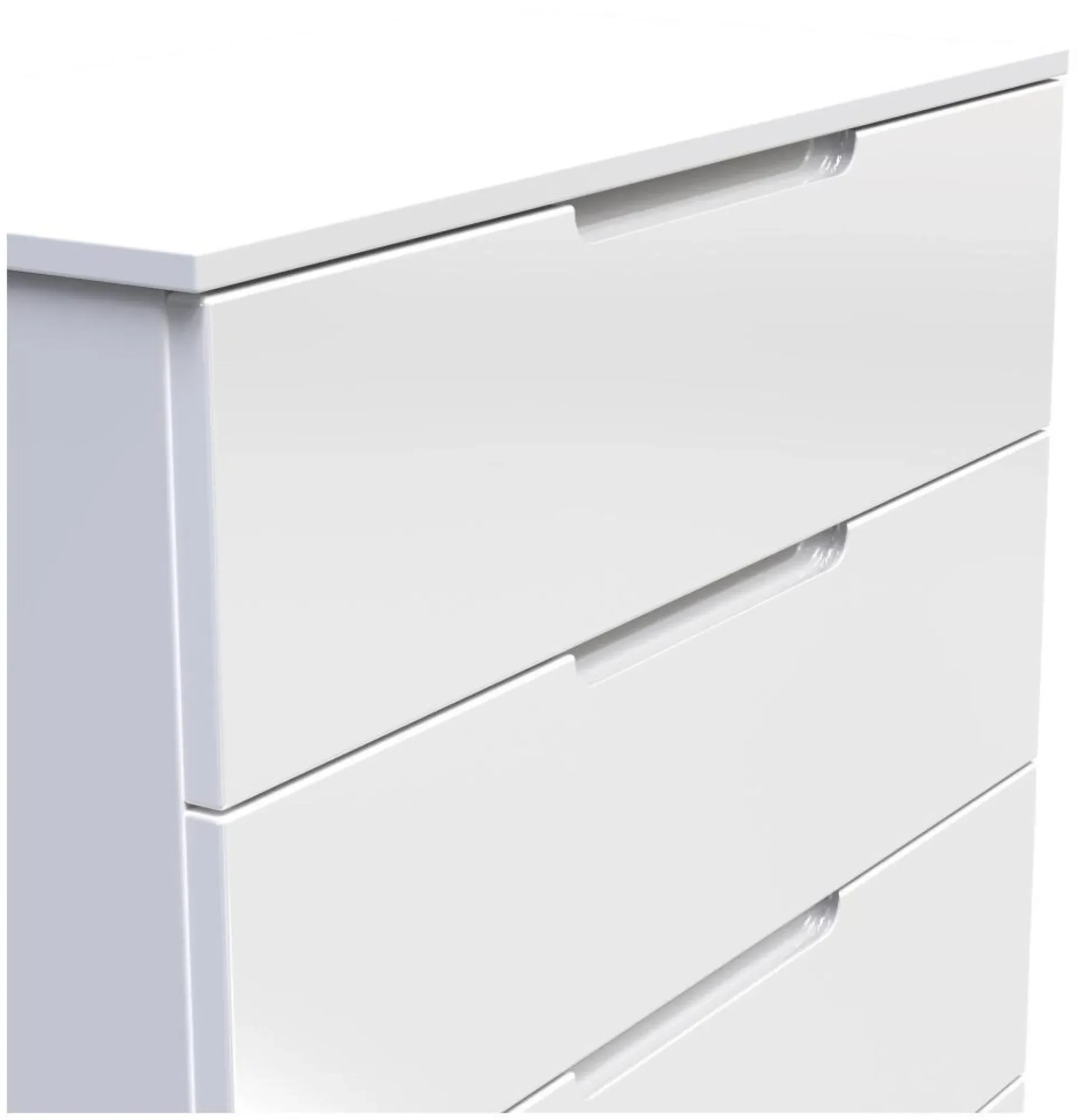 Milan 4 Drawer Chest - White Gloss