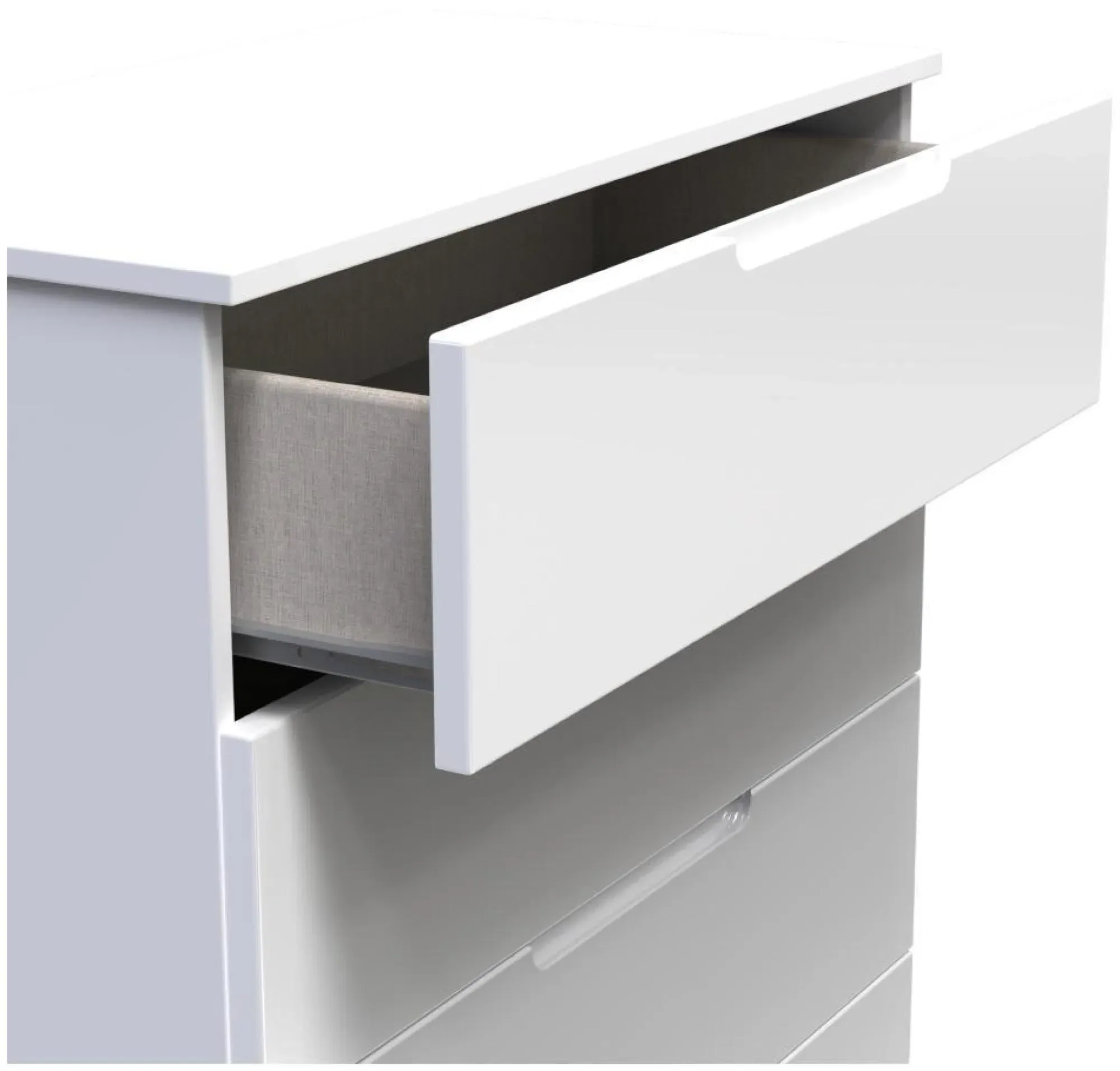 Milan 4 Drawer Chest - White Gloss