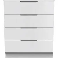 Milan 4 Drawer Chest - White Gloss