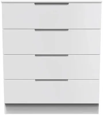 Milan 4 Drawer Chest - White Gloss