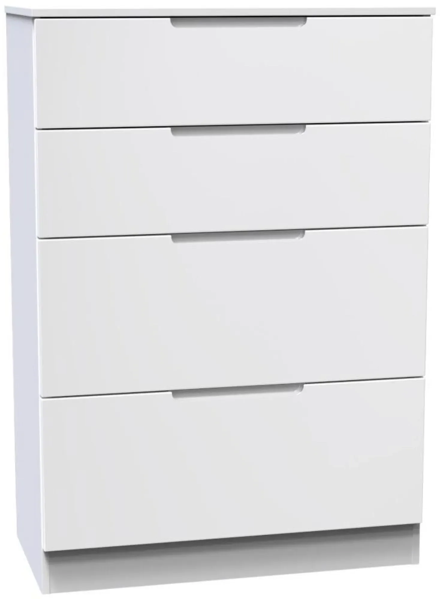 Milan 4 Drawer Deep Chest - White Gloss