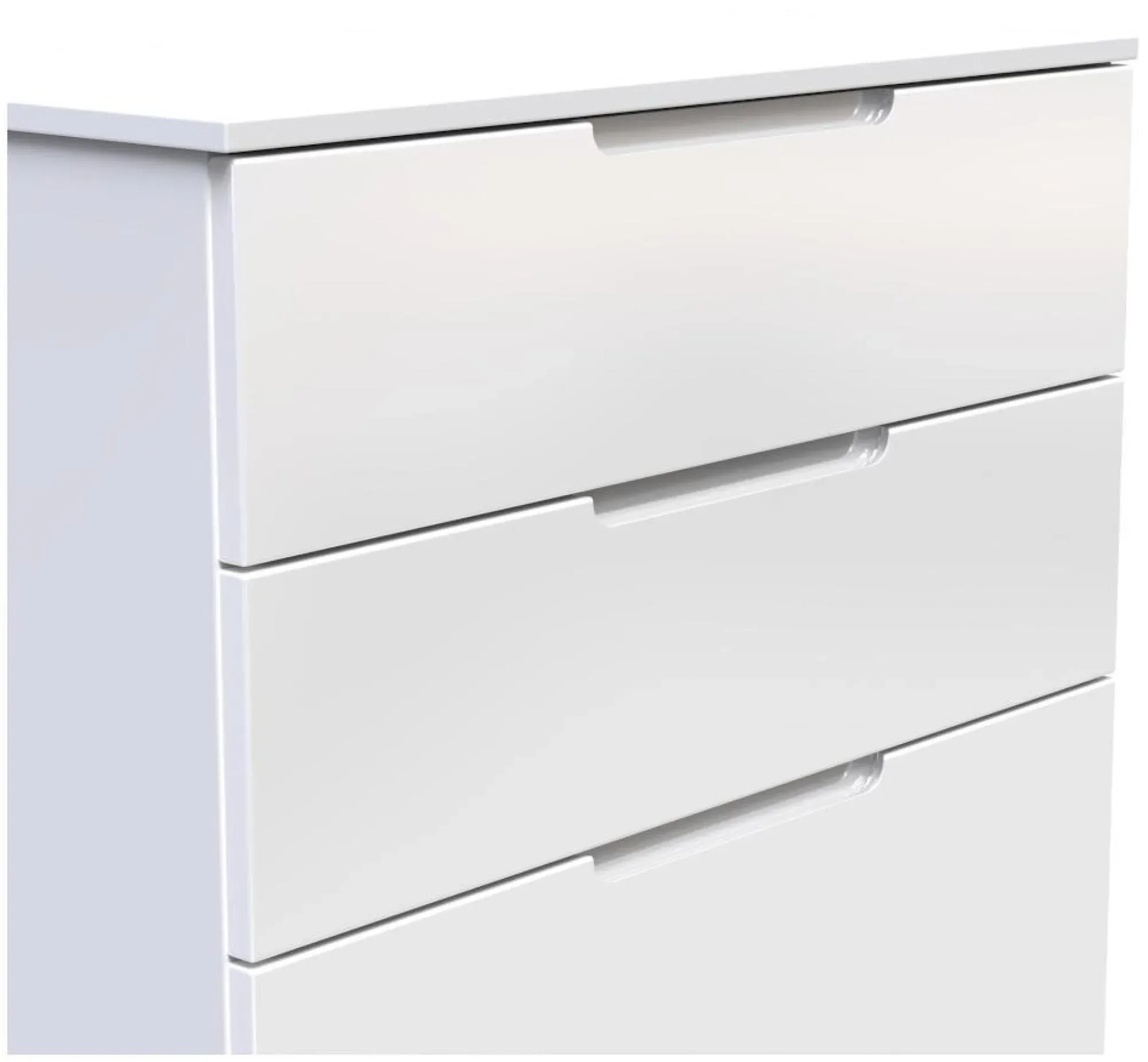 Milan 4 Drawer Deep Chest - White Gloss