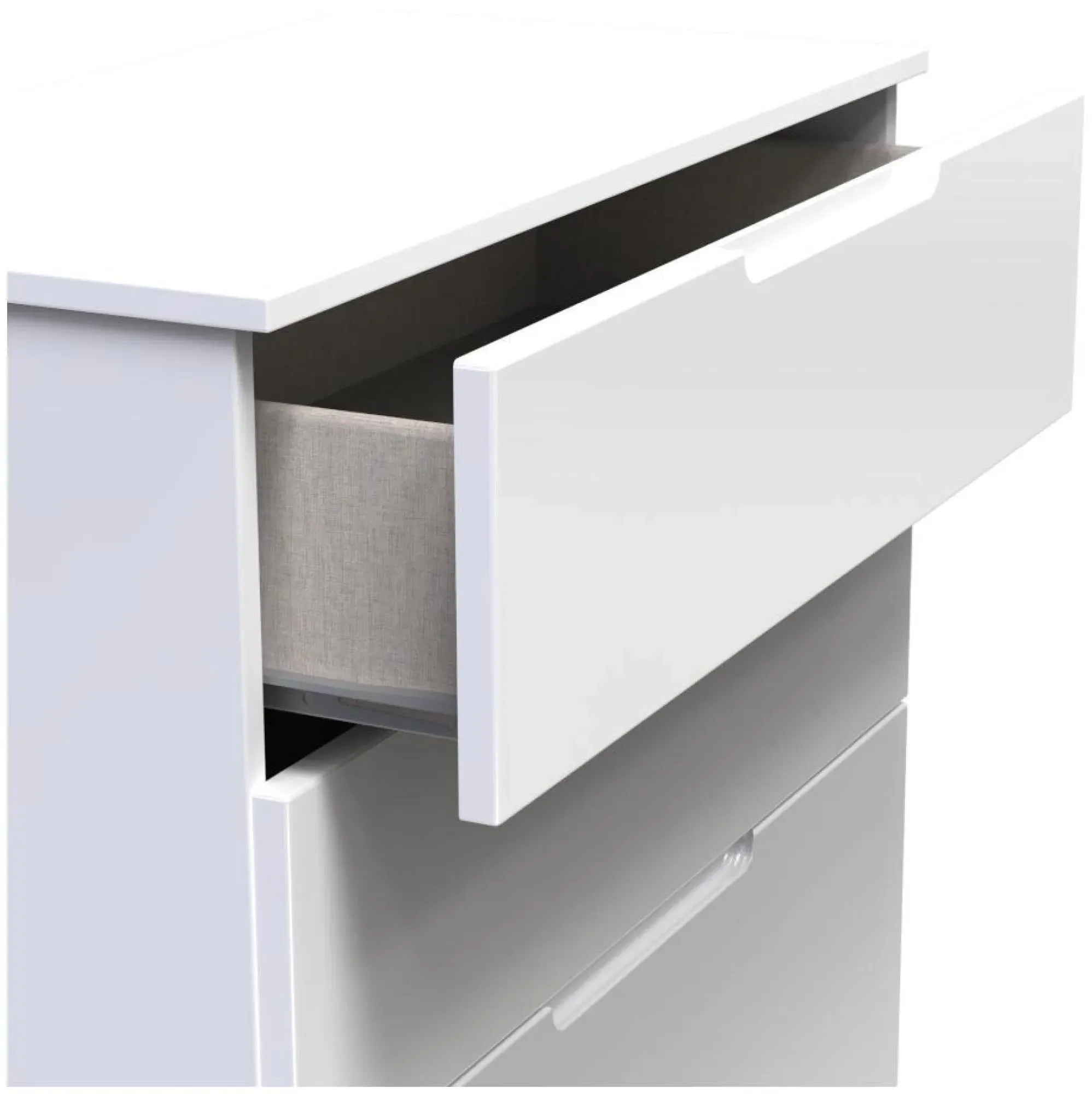 Milan 4 Drawer Deep Chest - White Gloss