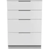 Milan 4 Drawer Deep Chest - White Gloss