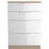 Milan 4 Drawer Deep Chest - White Gloss, Oak Effect