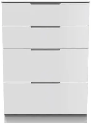 Milan 4 Drawer Deep Chest - White Gloss