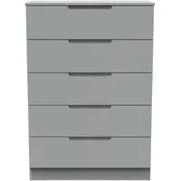 Milan 5 Drawer Chest - Grey