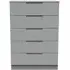 Milan 5 Drawer Chest - Grey