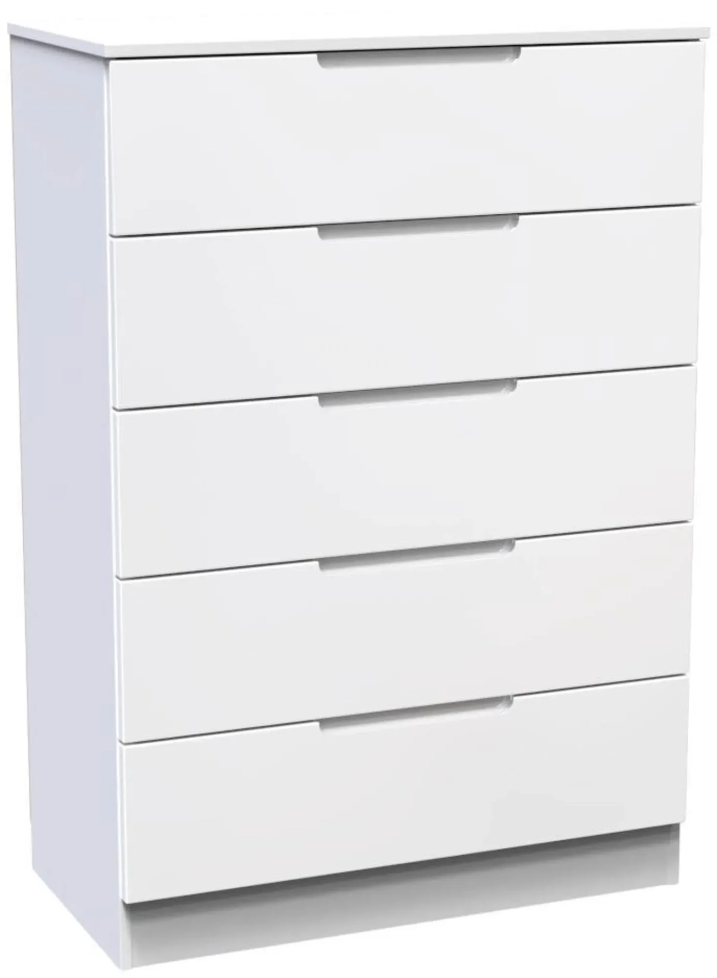 Milan 5 Drawer Chest - White Gloss