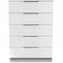Milan 5 Drawer Chest - White Gloss