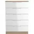 Milan 5 Drawer Chest - White Gloss, Oak