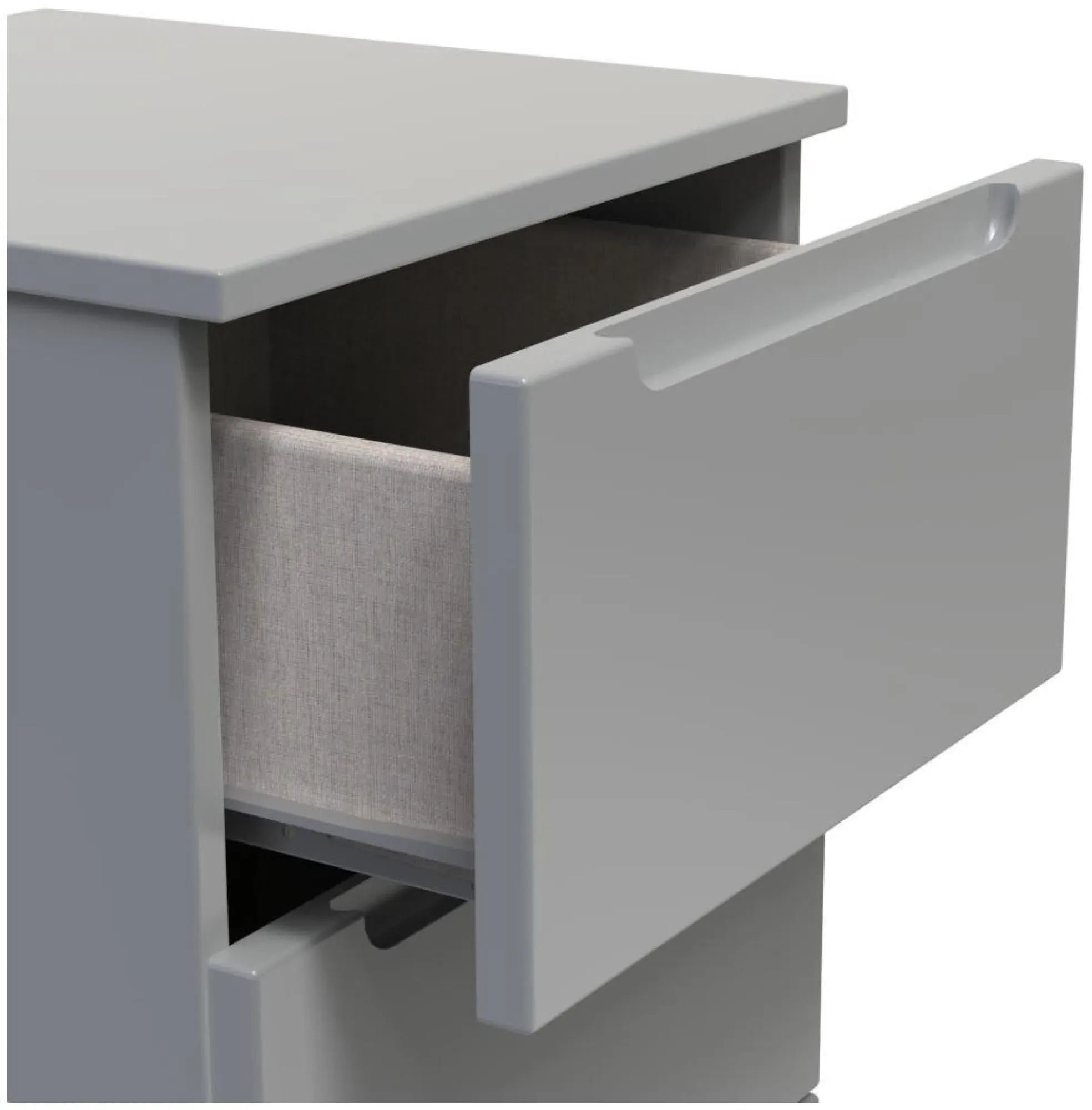 Milan 5 Drawer Narrow Chest - Dusk Grey