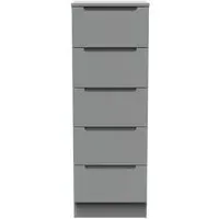 Milan 5 Drawer Narrow Chest - Dusk Grey