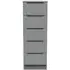 Milan 5 Drawer Narrow Chest - Dusk Grey