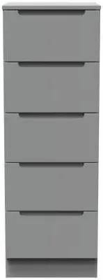 Milan 5 Drawer Narrow Chest - Dusk Grey image