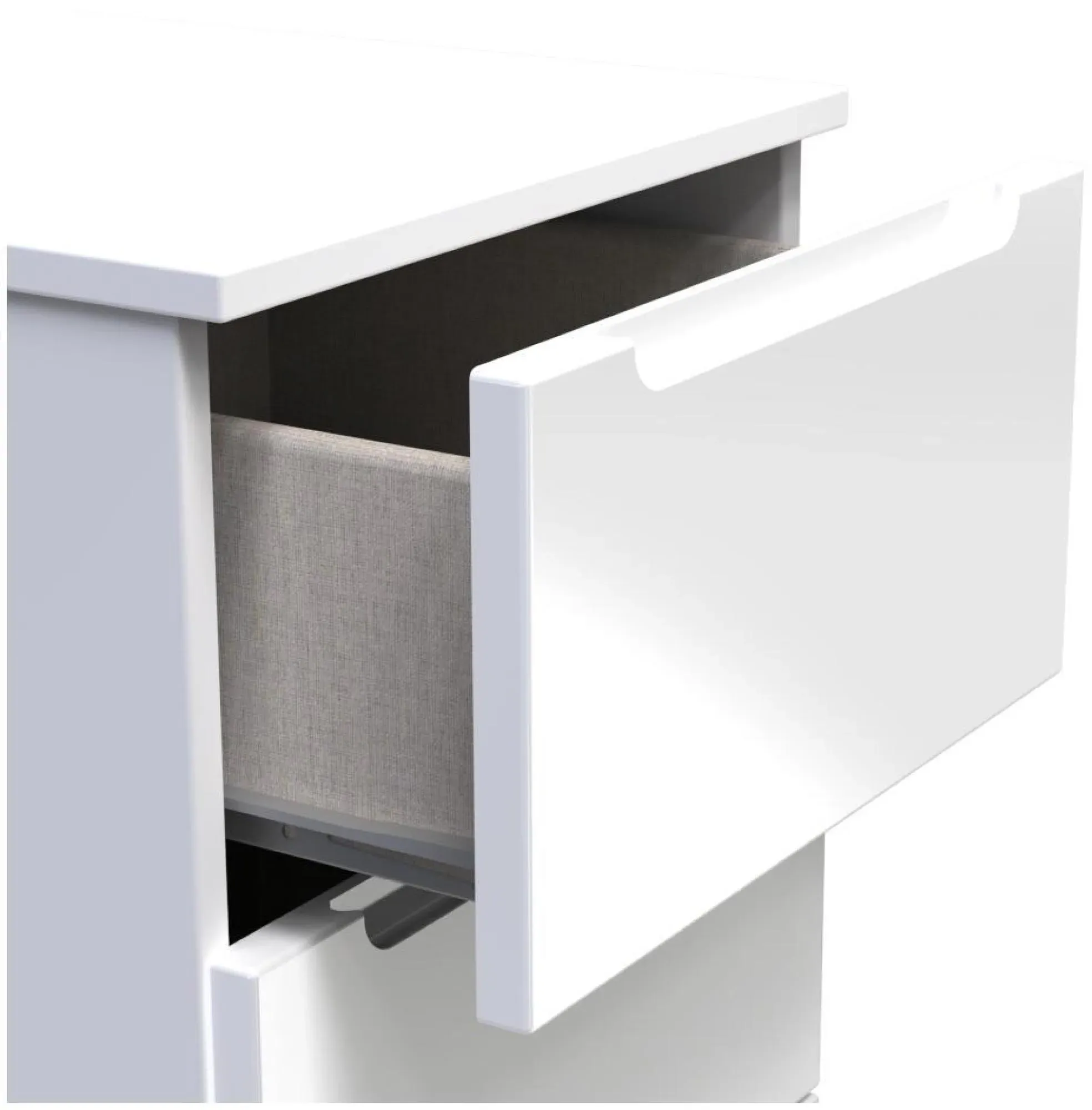 Milan 5 Drawer Narrow Chest - White Gloss