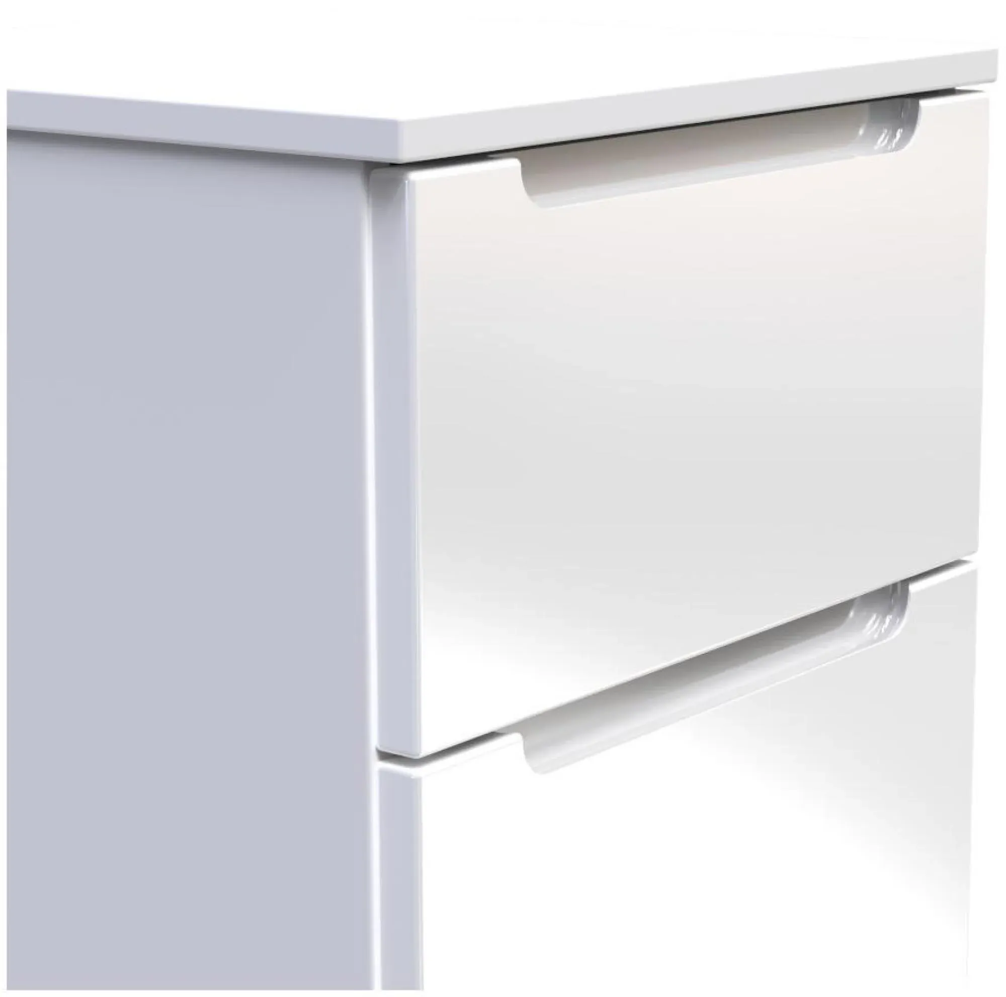 Milan 5 Drawer Narrow Chest - White Gloss