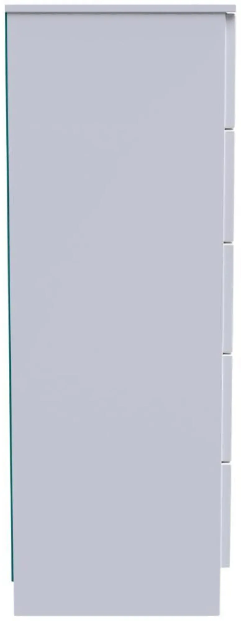 Milan 5 Drawer Narrow Chest - White Gloss