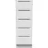 Milan 5 Drawer Narrow Chest - White Gloss