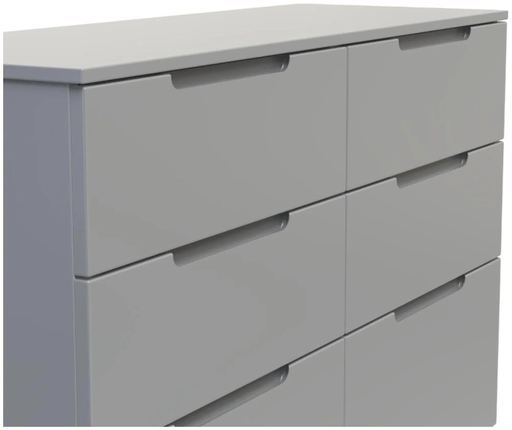 Milan 6 Drawer Midi Chest - Dusk Grey