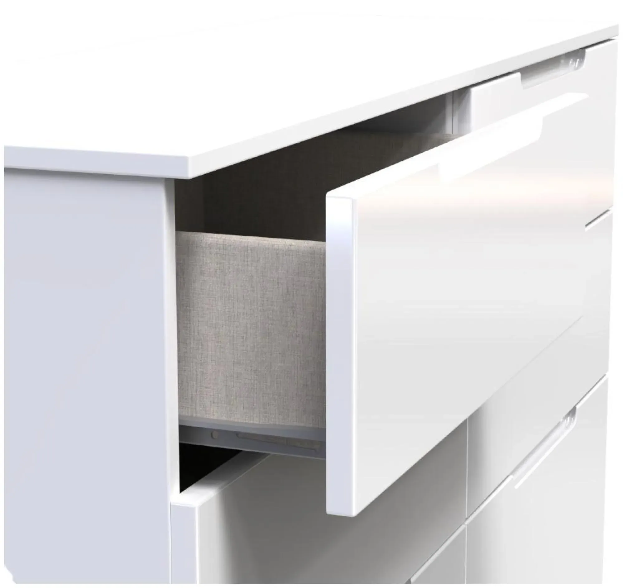 Milan 6 Drawer Midi Chest - White Gloss