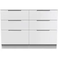 Milan 6 Drawer Midi Chest - White Gloss