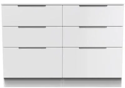 Milan 6 Drawer Midi Chest - White Gloss