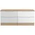 Milan Bed Box - White Gloss, Oak Effect
