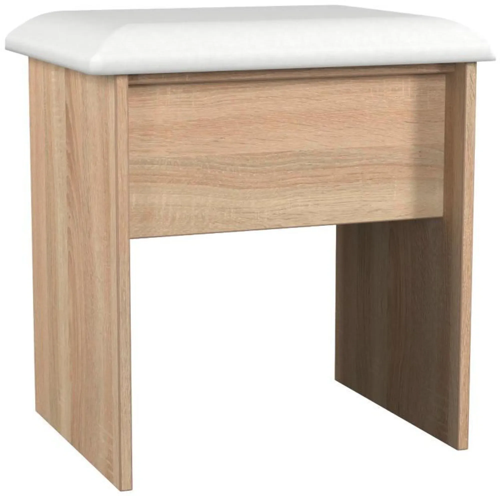 Milan Padded Dressing Stool - Oak Effect