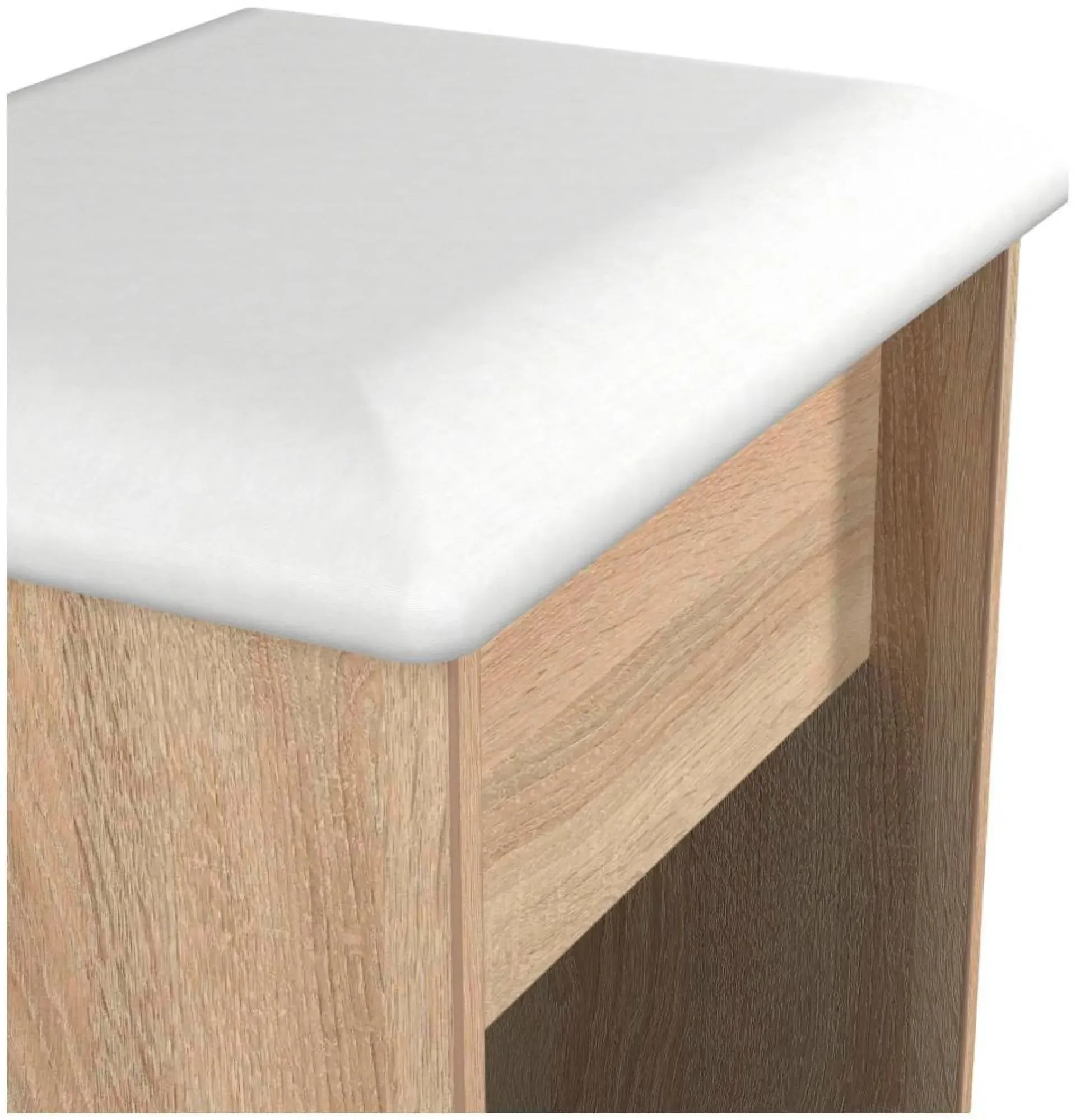 Milan Padded Dressing Stool - Oak Effect