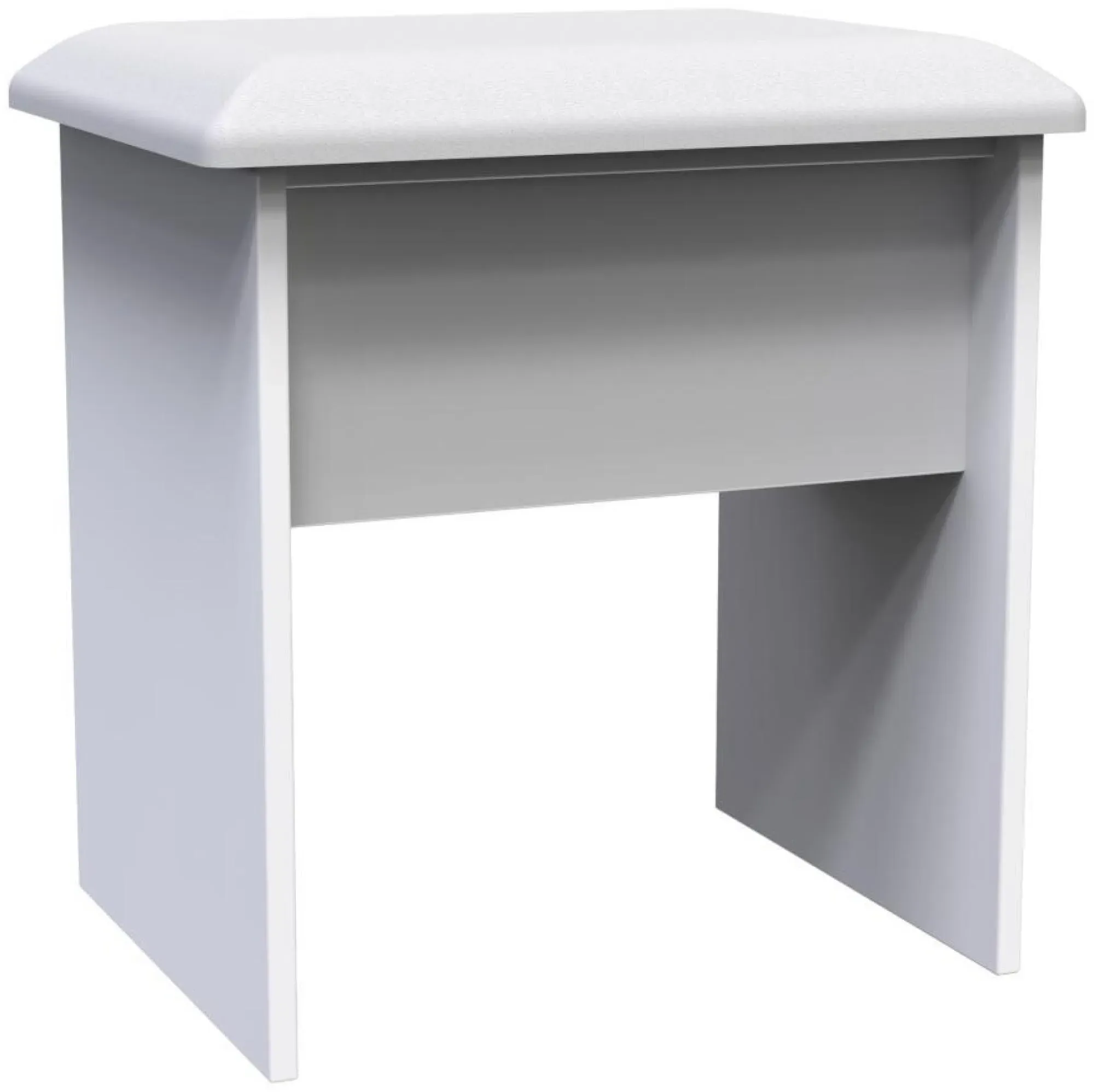 Milan Padded Dressing Stool - White Gloss