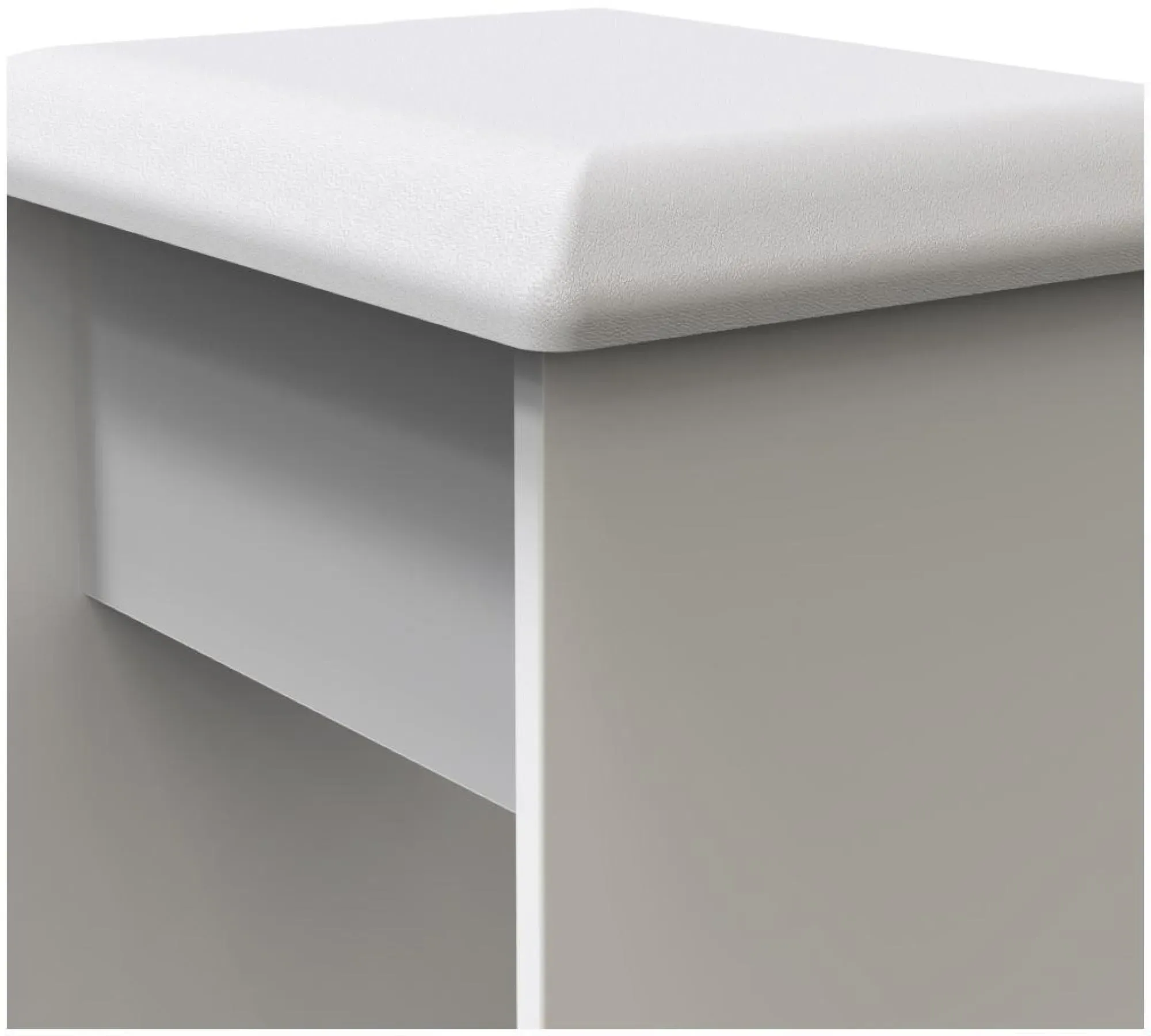 Milan Padded Dressing Stool - White Gloss