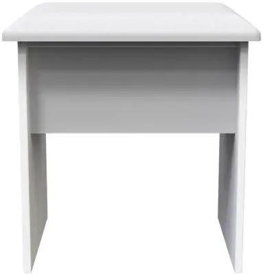 Milan Padded Dressing Stool - White Gloss