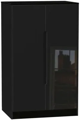 Monaco 2-Door Midi Wardrobe - Black