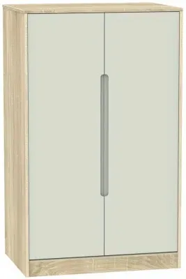 Monaco 2-Door Midi Wardrobe - Cashmere, Oak