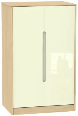 Monaco 2-Door Midi Wardrobe - Cream, Oak