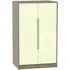Monaco 2-Door Midi Wardrobe - Cream, Walnut