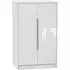 Monaco 2 Door Midi Wardrobe - High Gloss White, Cashmere