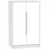 Monaco 2 Door Midi Wardrobe - White, Cashmere