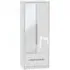 Monaco 2 Door Tall Combi Wardrobe with Mirror - White Gloss