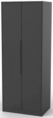 Monaco 2 Door Tall Wardrobe - Black image