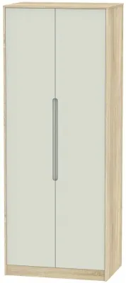 Monaco 2 Door Tall Wardrobe - Cashmere, Oak Effect