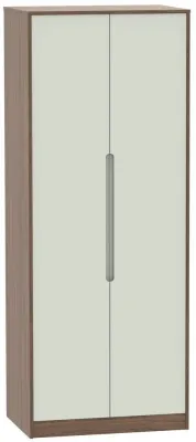 Monaco 2 Door Tall Wardrobe - Cashmere, Walnut