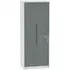 Monaco 2 Door Tall Wardrobe - Grey Gloss, White
